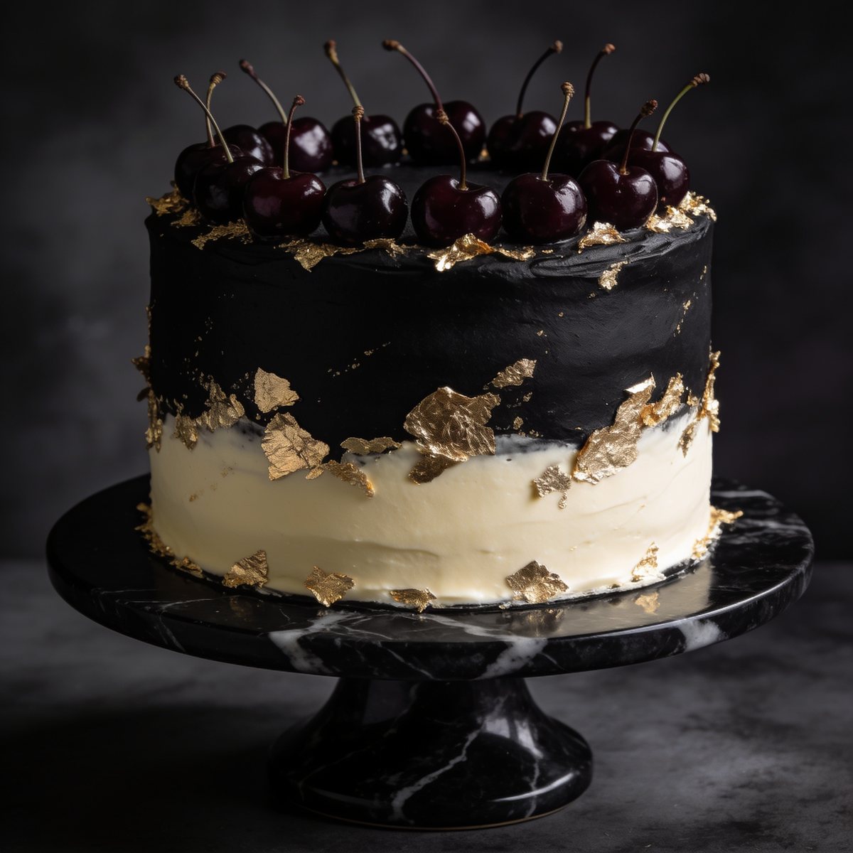 Bespoke black and gold celebration cake